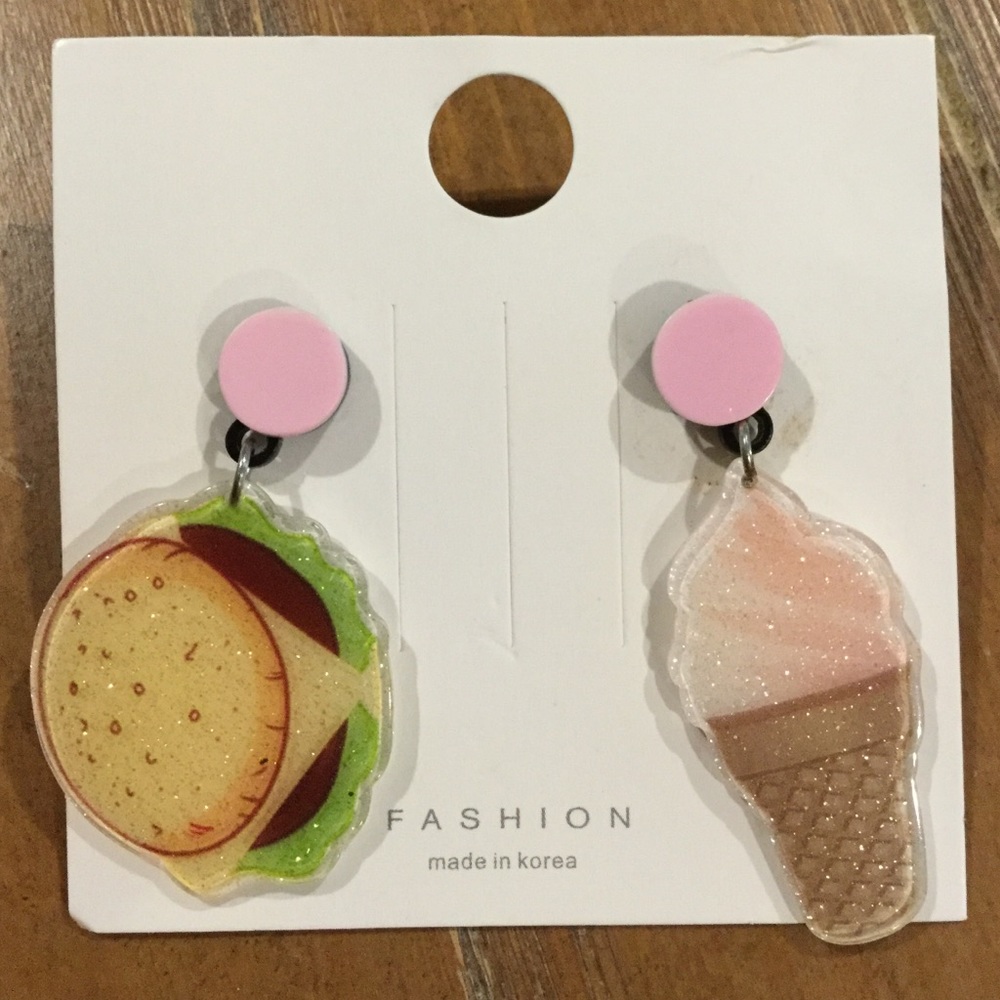 Hamburger and Ice Cream Earrings